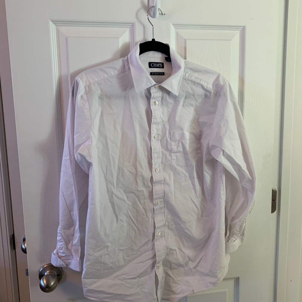 Chaps Boy Size 18 White Dress Shirt